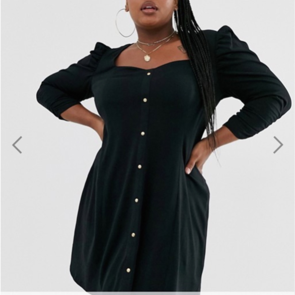 ASOS Curve Long Sleeve Tea Dress NWT